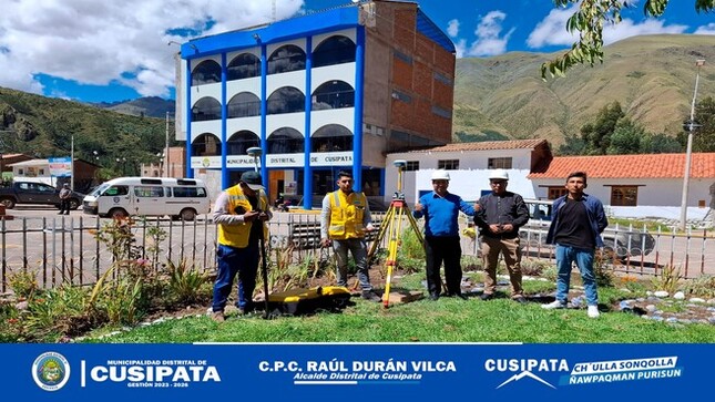 El gobierno local de Cusipata realiza la monumentación de puntos Geodésicos y relevamiento fotogramétrico con Drone 