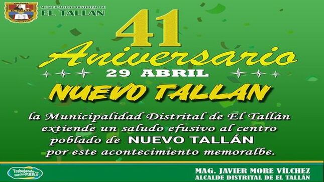 Feliz Aniversario del C.P. Nuevo Tallán