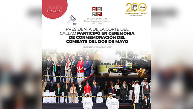 Presidenta de la Corte Superior del Callao participó en la ceremonia de conmemoración del  Combate del 2 de Mayo