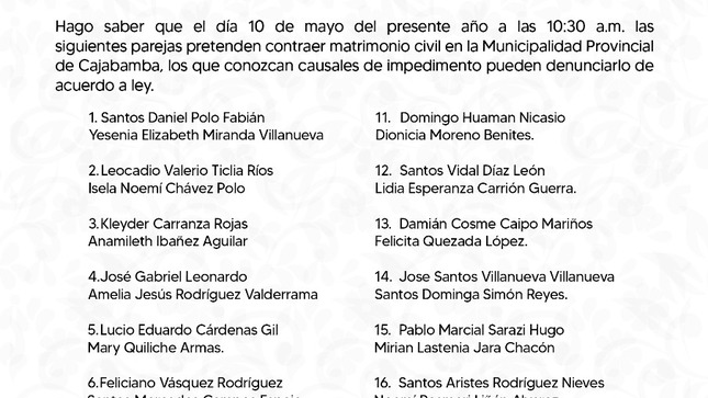 Aviso matrimonial
