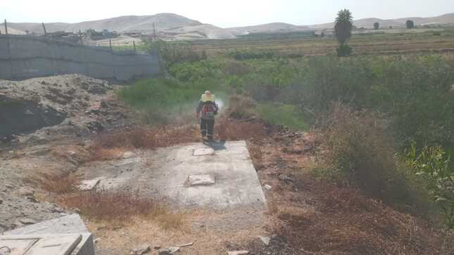 Fumigación en pozo séptico del sector ALTO ENSENADA 