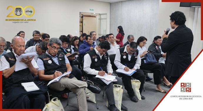 Jueces de Paz de la Corte de Lima Sur y Lima Norte recibieron importante ponencia en I Jornada Nacional de Capacitación del Poder Judicial