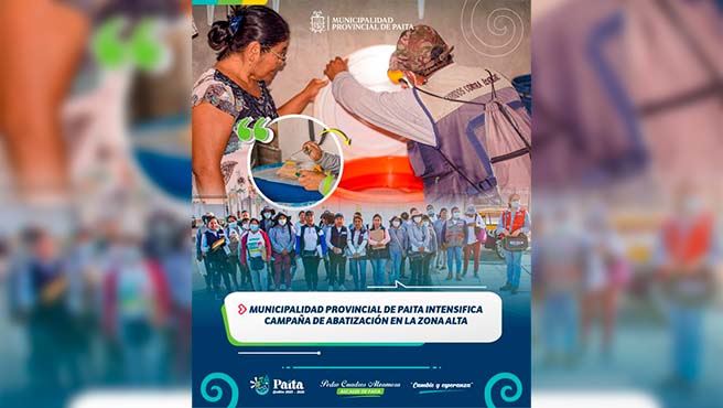 Municipalidad provincial de Paita intensifica campaña de abatización en la zona alta