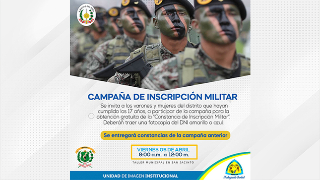 Campaña de Inscripción Militar y entrega de constancias  