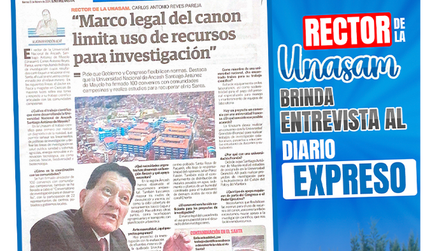 Diario Expreso entrevista al rector de la Unasam