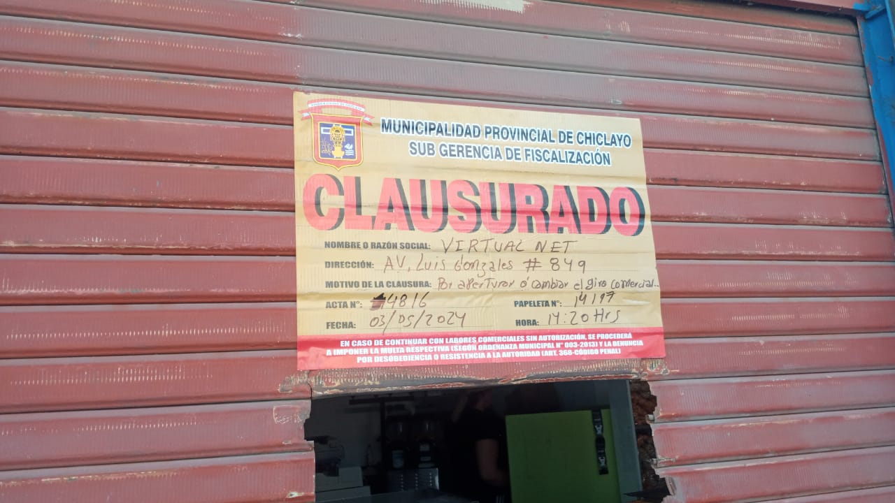 operativos en restaurantes (clausura)