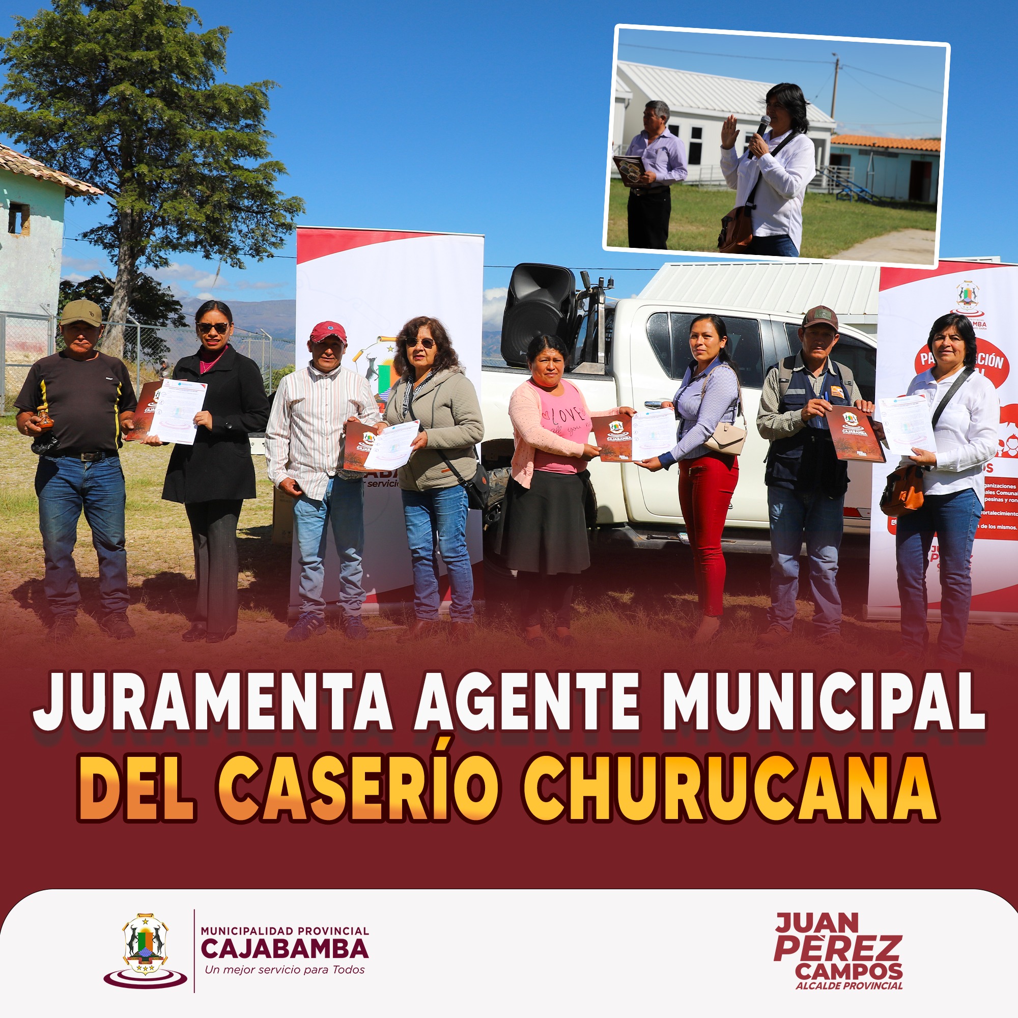 Juramentación del agente municipal del caserío Churucana
