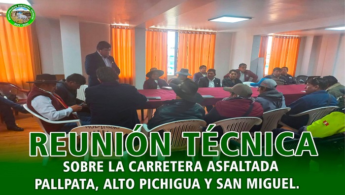 Reunion Tecnica sobre la carretera asfaltada pallpata