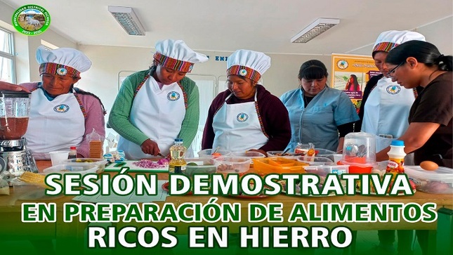 Sesión demostrativa en Preparación de Alimentos Ricos en Hierro