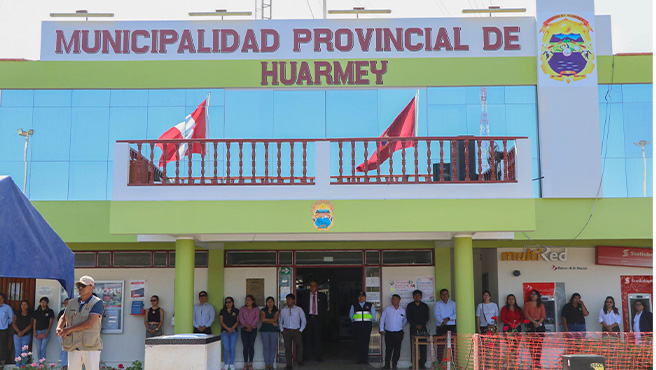 Ceremonia Dominical de Izamiento del Pabellón Nacional y Bandera Provincial de Huarmey.