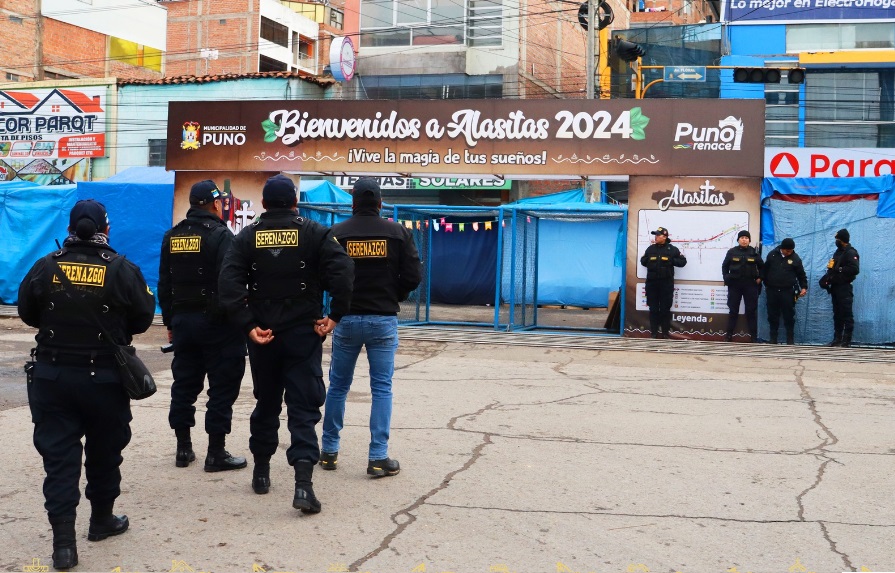 Miembros de serenazgo municipal inician actividades de ordenamiento y seguridad por el día principal de la Feria de Alasitas