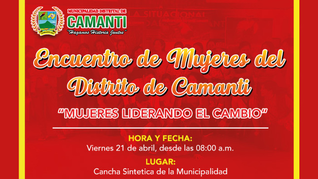 Encuentro de Mujeres del Distrito de Camanti - "Mujeres Liderando el Cambio"