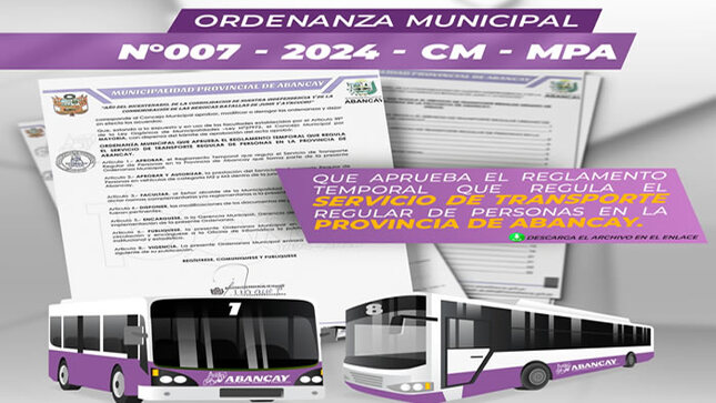 MPA: Abancay Avanza Hacia Un Transporte Ordenado🚌