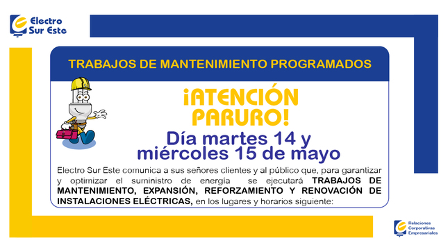 Información corte programado Paruro