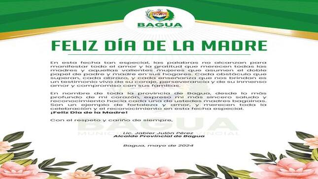 Feliz Día de la Madre.