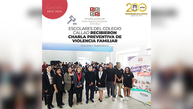 Escolares del Colegio Callao recibieron charla preventiva de violencia familiar