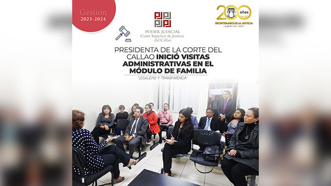 Presidenta de la Corte Superior del Callao inició visitas administrativas en el Módulo de Familia