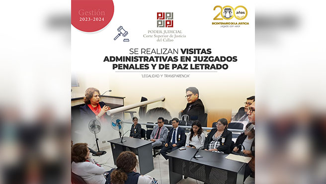 Corte Superior del Callao realiza visitas administrativas en Juzgados Penales y de Paz Letrado