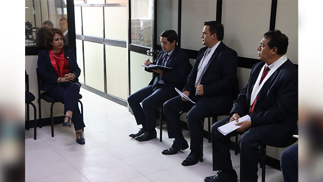 Presidenta de la Corte del Callao, Teresa Soto Gordon, escuchó requerimientos de jueces penales liquidadores durante la visita administrativa