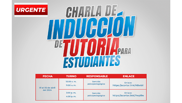 Inducción de tutoría para estudiantes