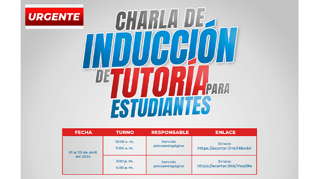 Inducción de tutoría para estudiantes 