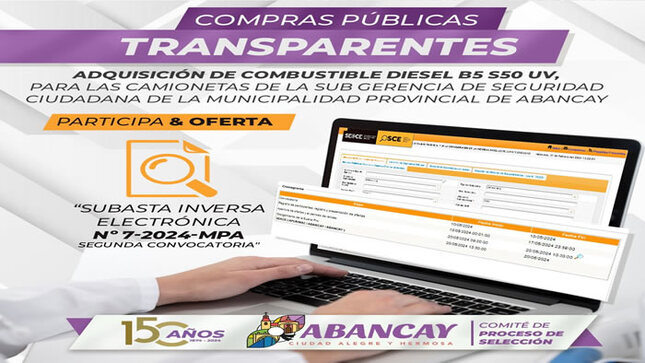 ¡Compras Públicas Transparentes! Regimen Especial Nº 1-2024-Mpa Primera Convocatoria!.