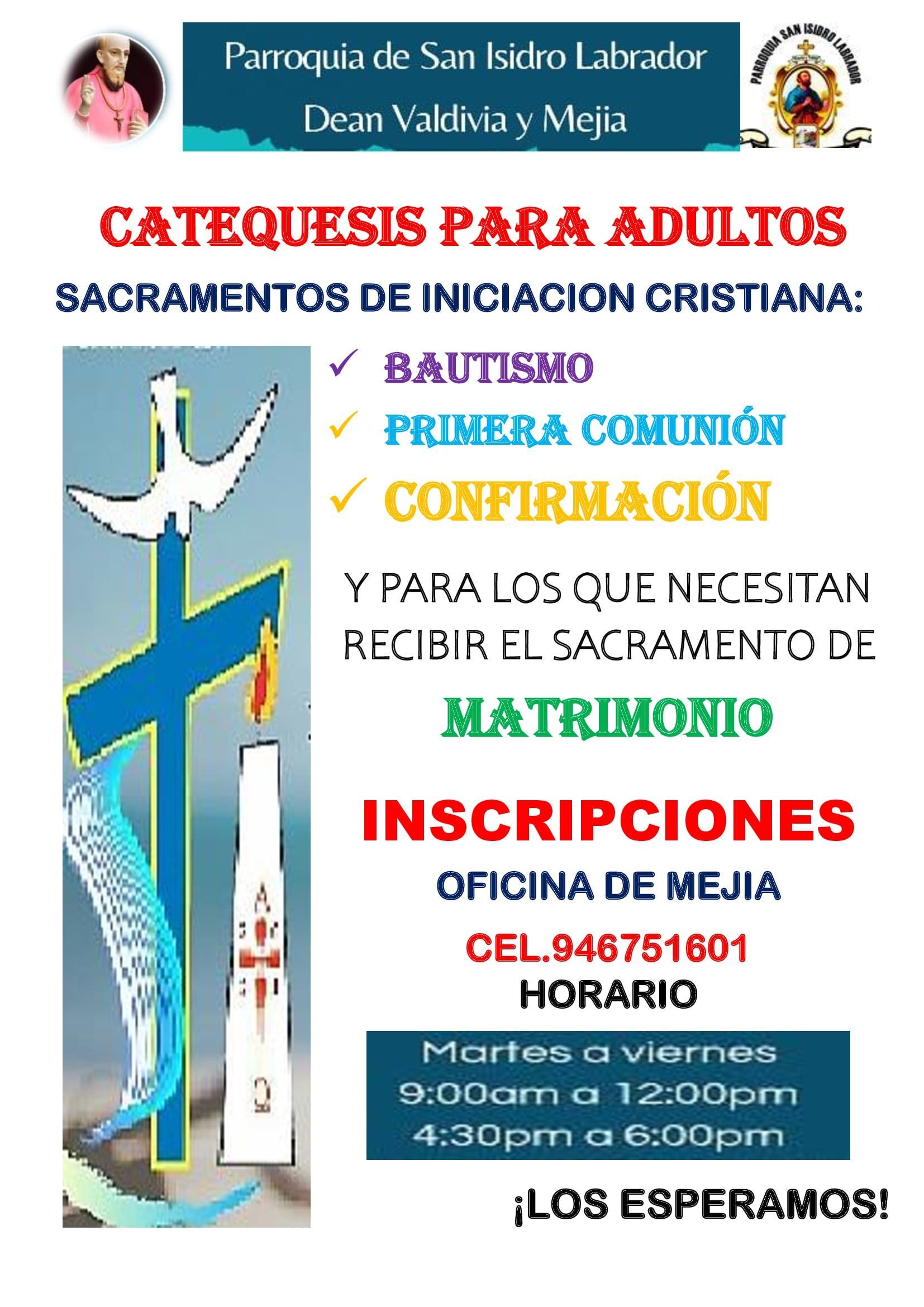  te invita a participar de nuestra catequesis para adultos.