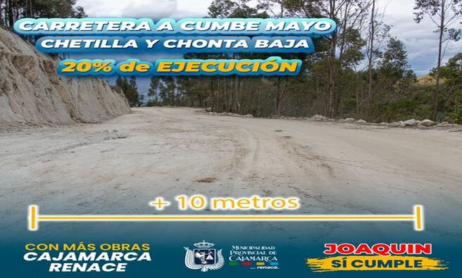 📌La carretera Cajamarca - Cumbemayo - Chetilla - Chonta Baja, continúa su avance y a lo largo de sus casi 45 kilómetros, presenta avances importantes en cortes y ampliación de vía.