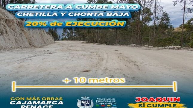 📌La carretera Cajamarca - Cumbemayo - Chetilla - Chonta Baja, continúa su avance y a lo largo de sus casi 45 kilómetros, presenta avances importantes en cortes y ampliación de vía.