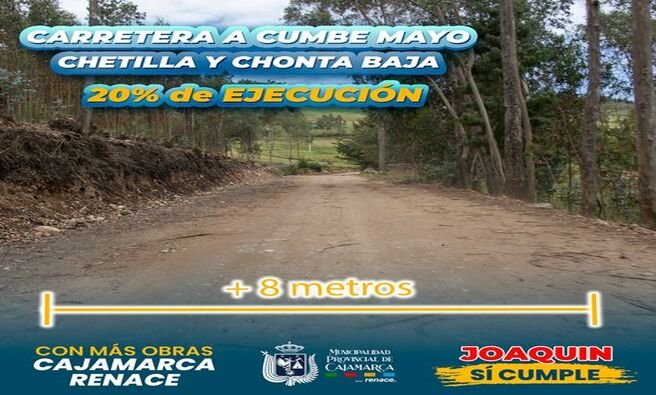 📌La carretera Cajamarca - Cumbemayo - Chetilla - Chonta Baja, continúa su avance y a lo largo de sus casi 45 kilómetros, presenta avances importantes en cortes y ampliación de vía.