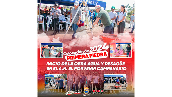 Con una inversión de 945,099.84 soles y beneficiando a mas familias Huarmeyanas la municipalidad provincial, liderado por el alcalde Cavino Cautivo Grasa.