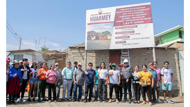 Con una inversión de 945,099.84 soles y beneficiando a mas familias Huarmeyanas la municipalidad provincial, liderado por el alcalde Cavino Cautivo Grasa.