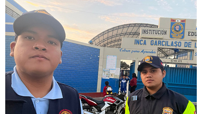 Acciones de apoyo y seguridad en los exteriores de las instituciones educativas “San Martin de Porres”, “Inca Garcilaso de la Vega” .