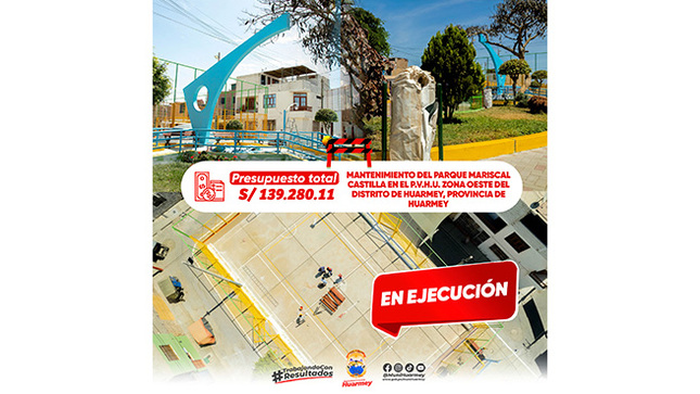 Inspección inopinada de las obras en proceso de ejecución en la provincia - Parque Mariscal Castilla.