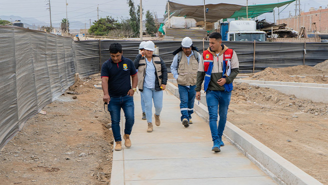 Fiscalizó los trabajos del proyecto de “Mejoramiento de los servicios deportivos en el complejo deportivo del A.H. Miramar (II etapa)”