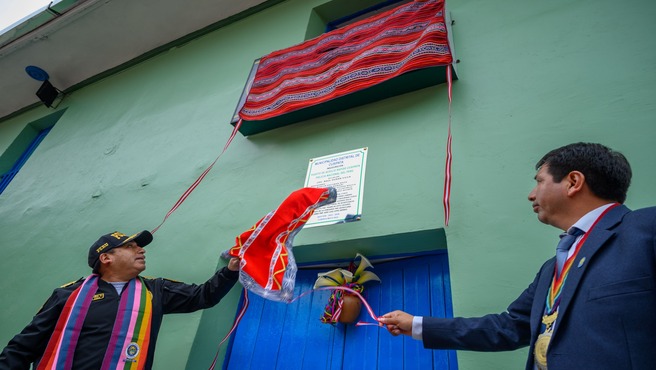 Municipalidad Distrital de Cusipata Inaugura el Puesto de Auxilio RΓ‘pido de la PolicΓa Nacional del PerΓΊ en el distrito de Cusipata