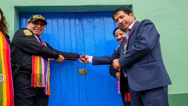 Municipalidad Distrital de Cusipata Inaugura el Puesto de Auxilio RΓ‘pido de la PolicΓa Nacional del PerΓΊ en el distrito de Cusipata