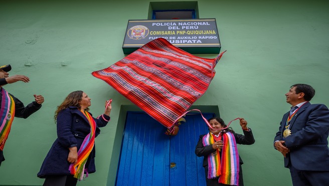 Municipalidad Distrital de Cusipata Inaugura el Puesto de Auxilio RΓ‘pido de la PolicΓa Nacional del PerΓΊ en el distrito de Cusipata