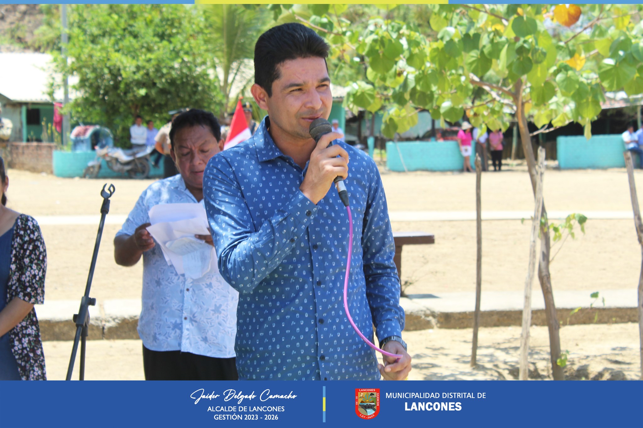Alcalde de Lancones recibió reconocimiento en las fiestas patronales del Caserío Encuentros de Pilares.