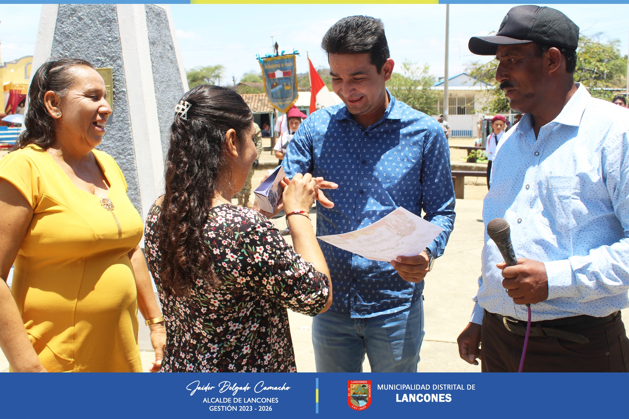 Alcalde de Lancones recibió reconocimiento en las fiestas patronales del Caserío Encuentros de Pilares.