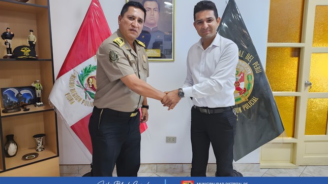 Alcalde De Lancones se reúne con el Jefe de la I Macrorregión Policial de Piura
