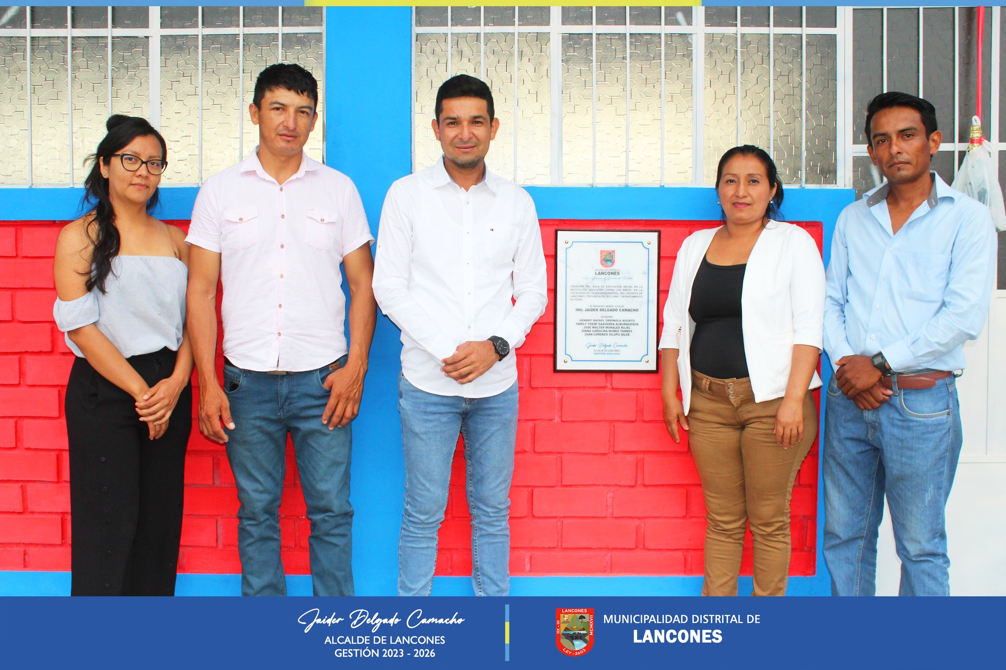 Alcalde de Lancones, inauguró aula recientemente construida en Caserío La Solana Central