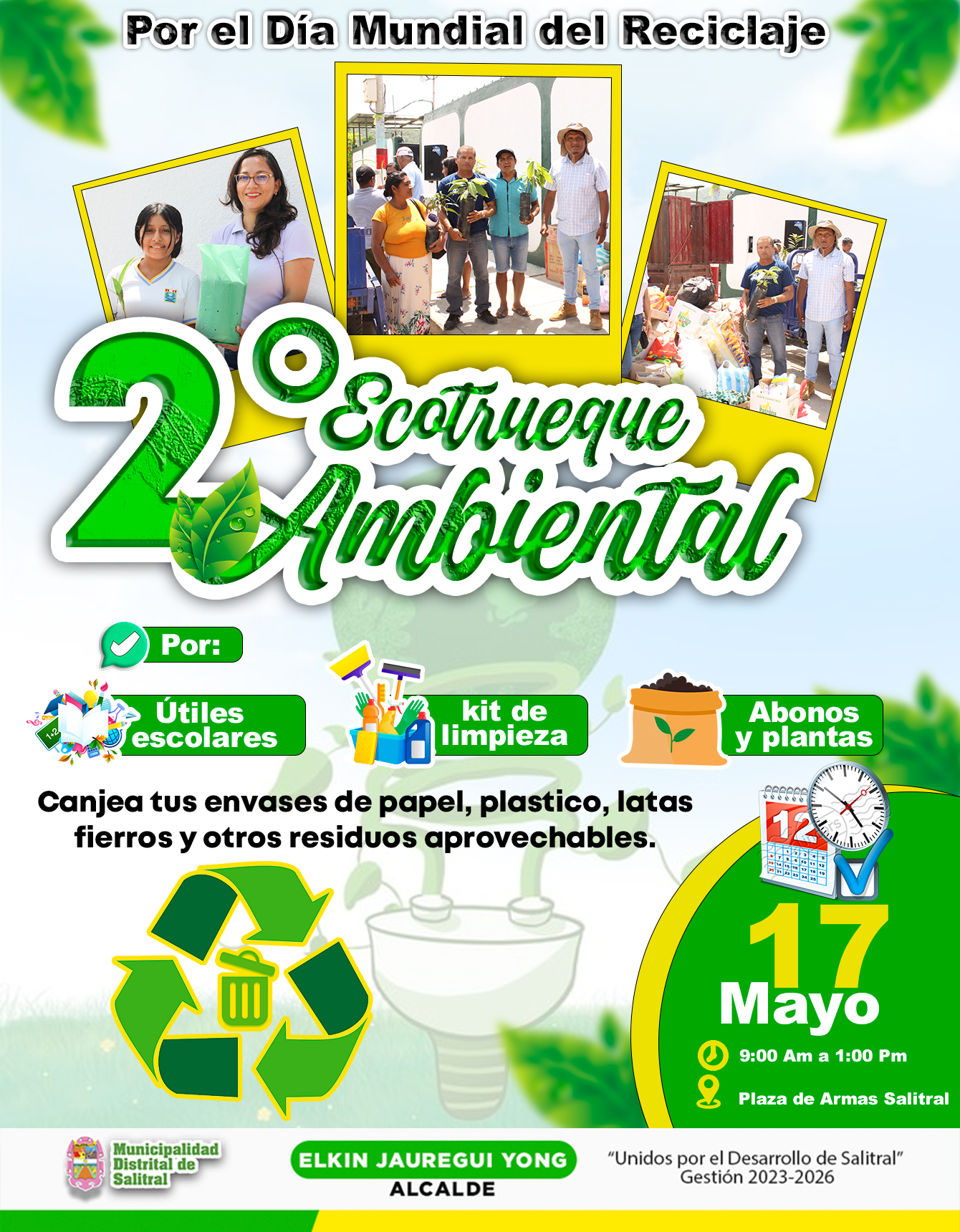 Gran Ecotrueque Ambiental por el Dรญa Mundial del Reciclaje