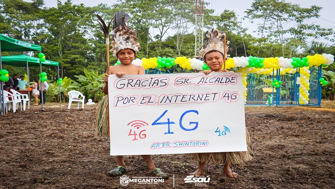 Asentamiento rural de Shintorini ya cuenta con telefonรญa mรณvil e internet 4G