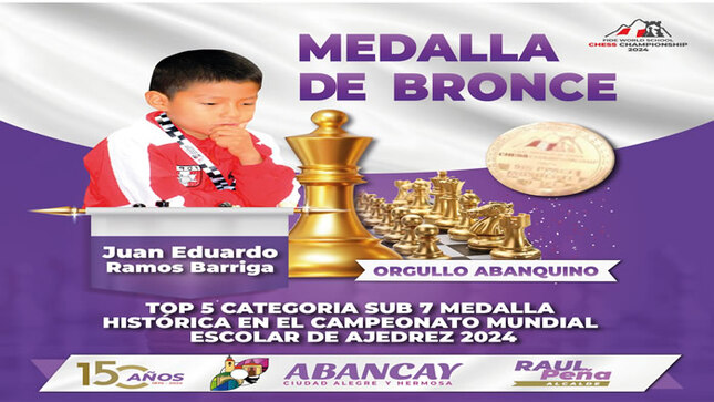  MPA: Nos Enorgullecemos Al Reconocer El Excepcional Logro De Juan Eduardo Ramos Barriga En El “World Chess Festival 2024” 