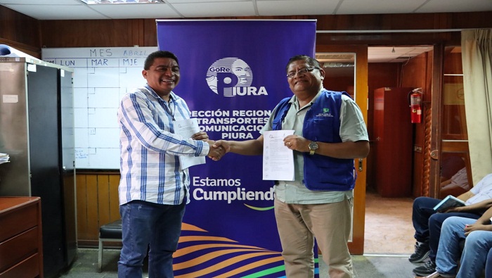 Dirección Regional de Transportes firmó convenio con la Municipalidad de Querecotillo