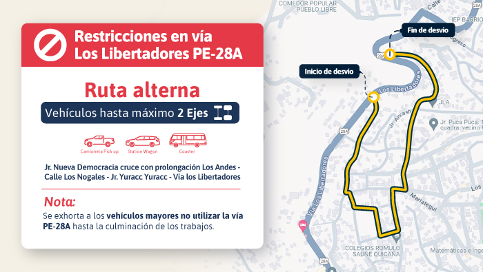 Restricción del tránsito en el km 38 de la vía Los Libertadores