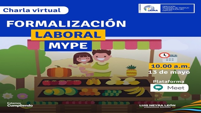 DRTPE PIURA | Participa de la capacitación virtual: "𝐅𝐎𝐑𝐌𝐀𝐋𝐈𝐙𝐀𝐂𝐈Ó𝐍 𝐋𝐀𝐁𝐎𝐑𝐀𝐋 - 𝐌𝐘𝐏𝐄".