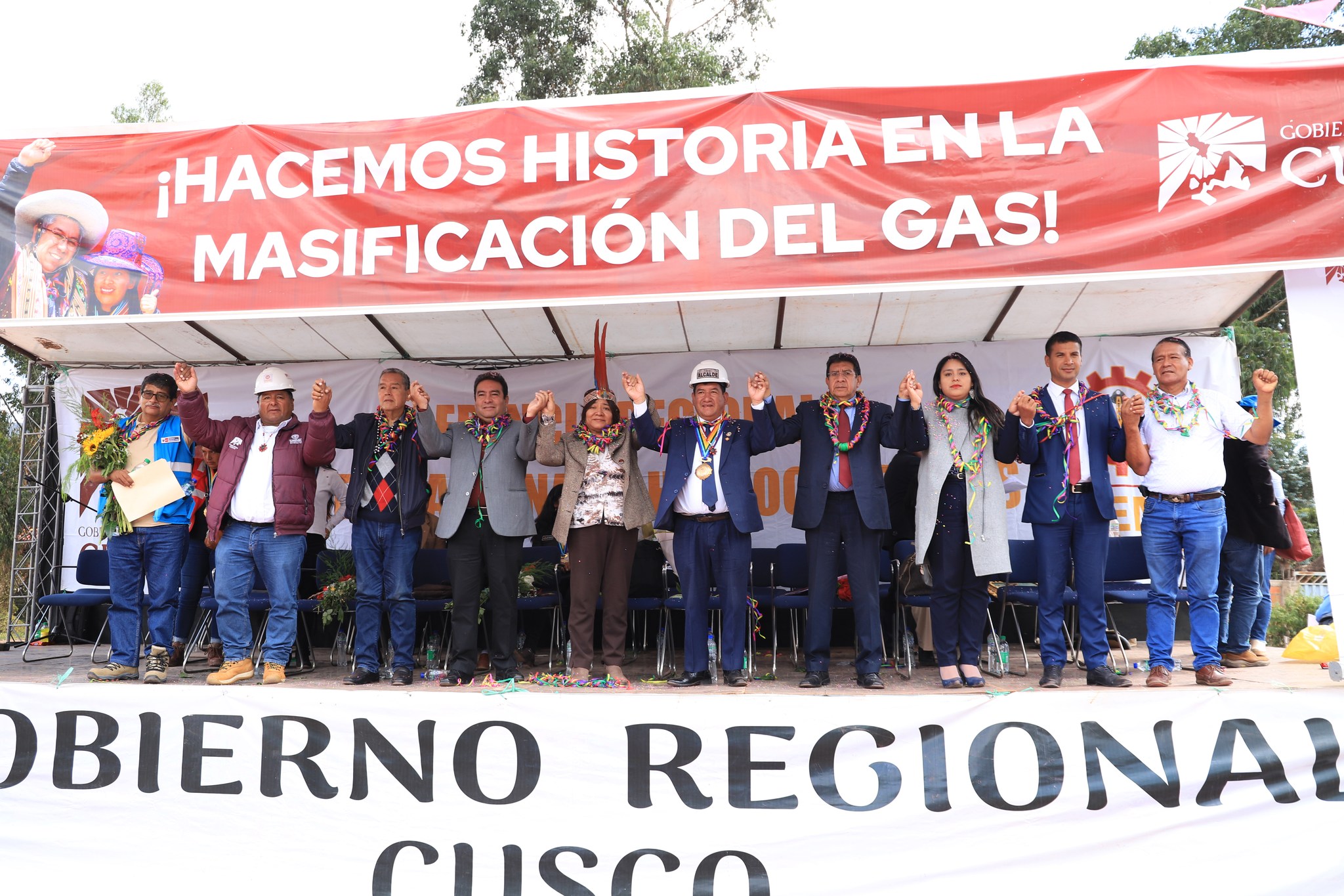 Fotografía del inicio de la primera etapa de la masificación del gas natural