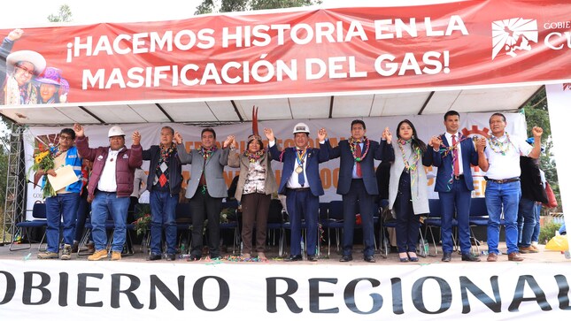 Fotografía del inicio de la primera etapa de la masificación del gas natural